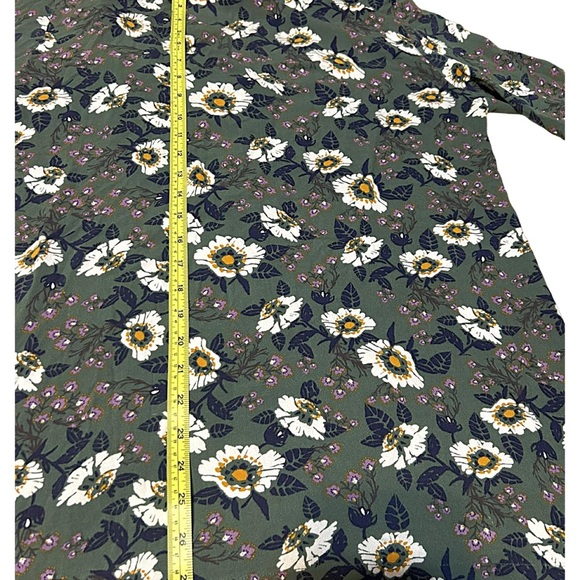 Free People Boho Floral Bell Sleeve XS Green Daisy Print Tunic Peasant Blouse - Picture 3 of 9